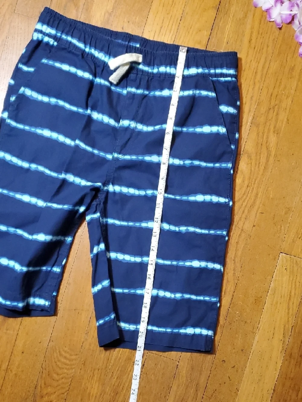 The Children's Place Navy Blue and Light Blue Striped Boys Shorts